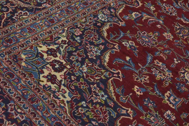 9' 9 x 13' 3 Hand Knotted Kashan Persian Wool Rug