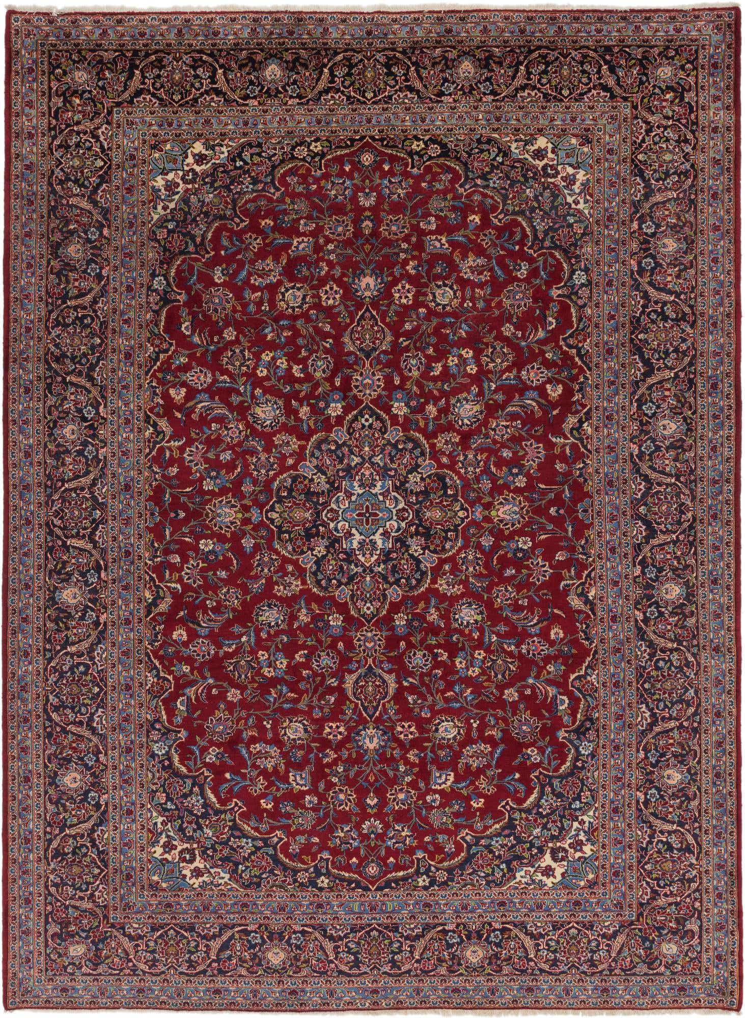 9' 9 x 13' 3 Hand Knotted Kashan Persian Wool Rug