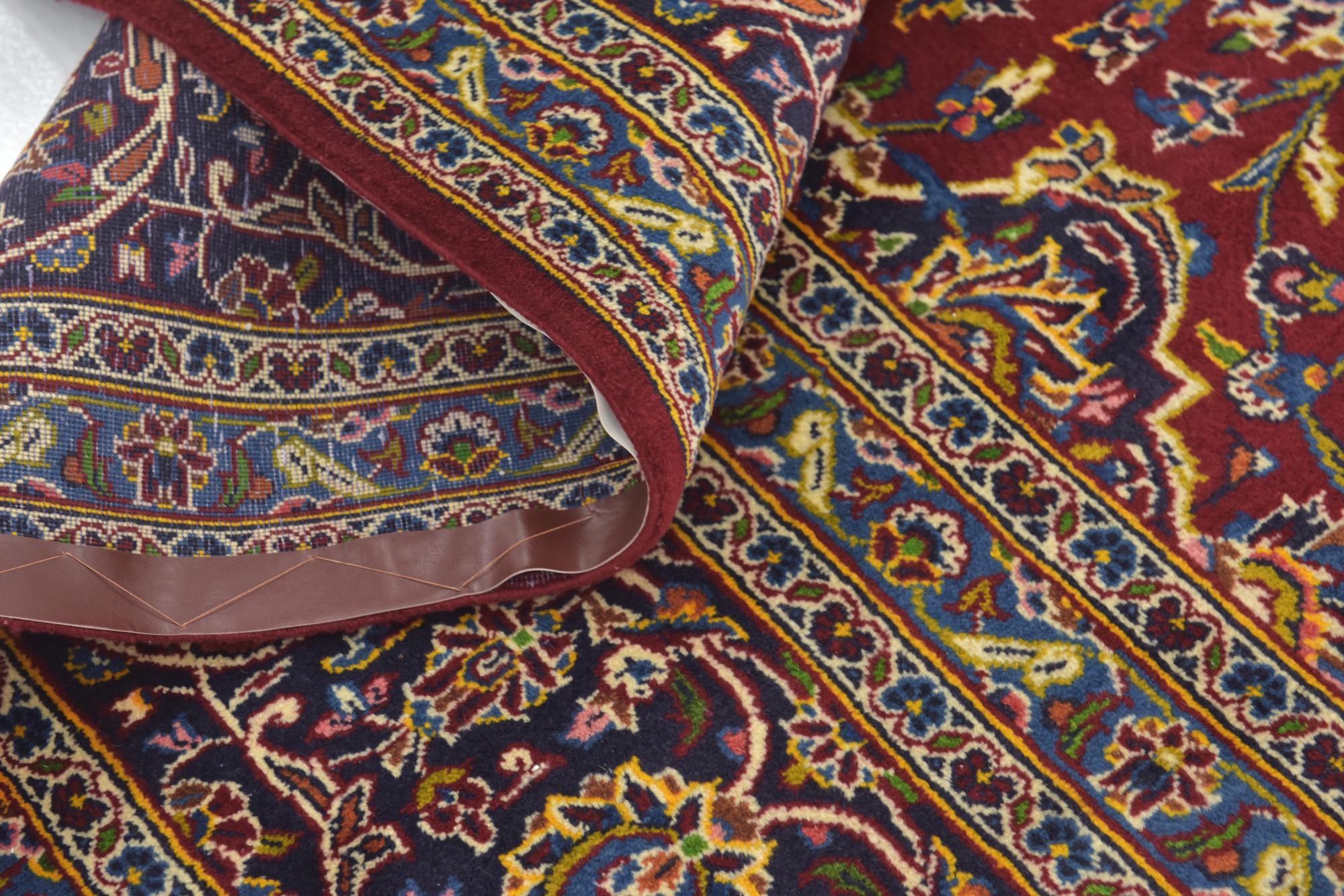 9' 6 x 13' 5 Hand Knotted Kashan Persian Wool Rug