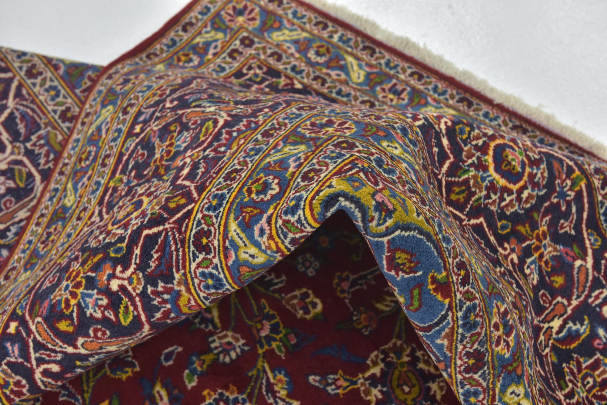 9' 6 x 13' 5 Hand Knotted Kashan Persian Wool Rug