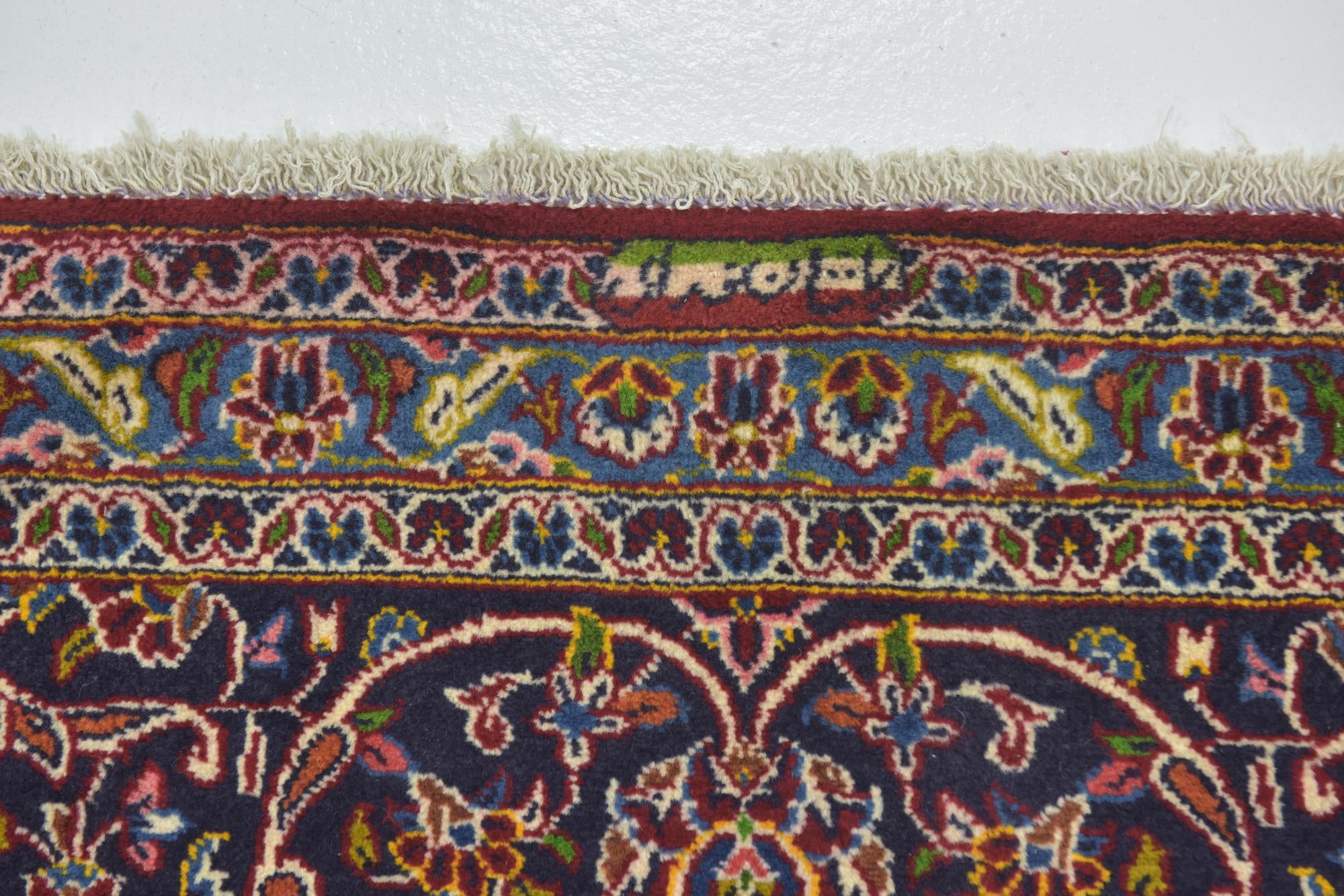 9' 6 x 13' 5 Hand Knotted Kashan Persian Wool Rug