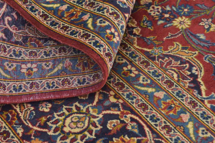 9' 10 x 13' 3 Hand Knotted Kashan Persian Wool Rug