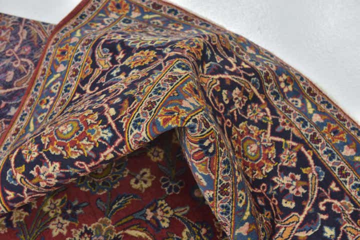 9' 10 x 13' 3 Hand Knotted Kashan Persian Wool Rug