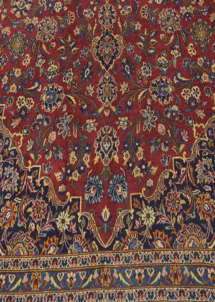 9' 10 x 13' 3 Hand Knotted Kashan Persian Wool Rug