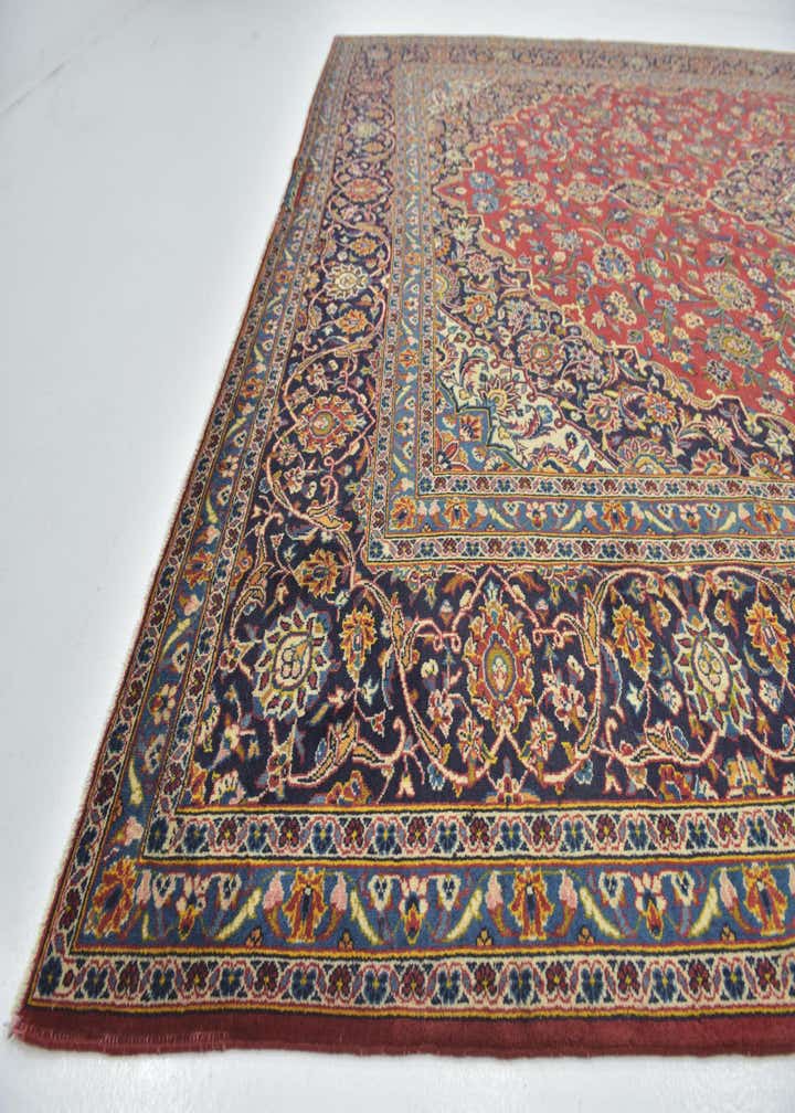 9' 10 x 13' 3 Hand Knotted Kashan Persian Wool Rug