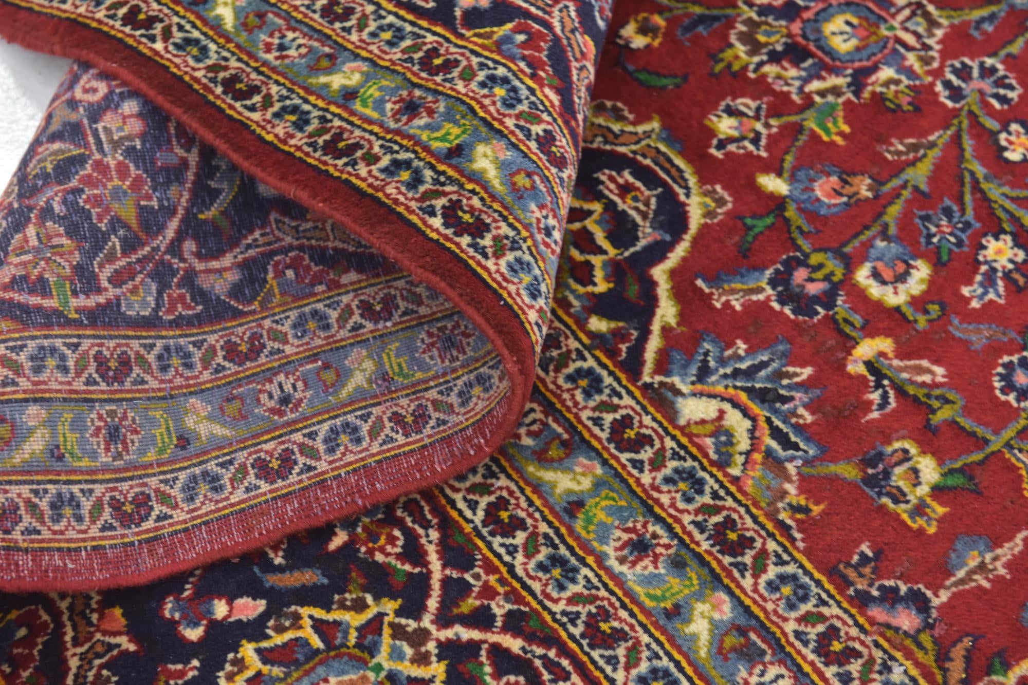295cm x 405cm Hand Knotted Kashan Persian Wool Rug