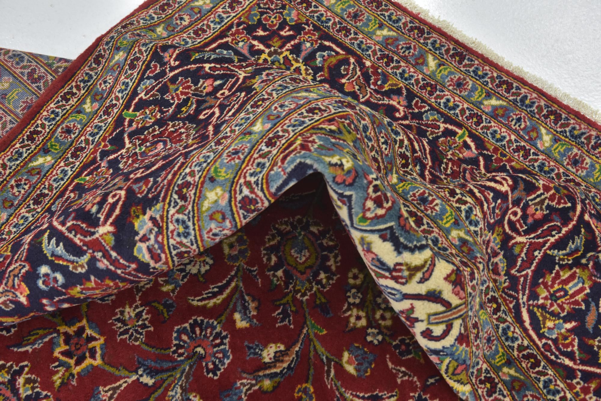 295cm x 405cm Hand Knotted Kashan Persian Wool Rug