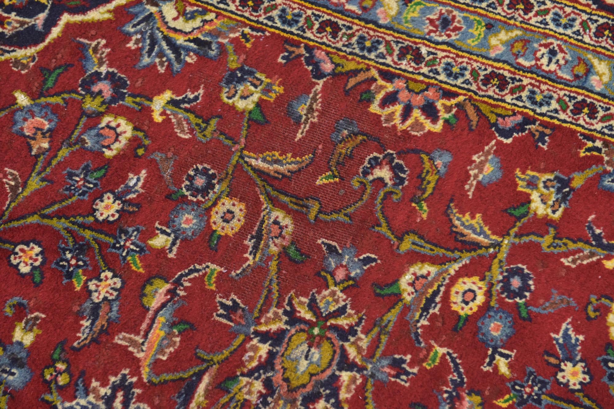 295cm x 405cm Hand Knotted Kashan Persian Wool Rug