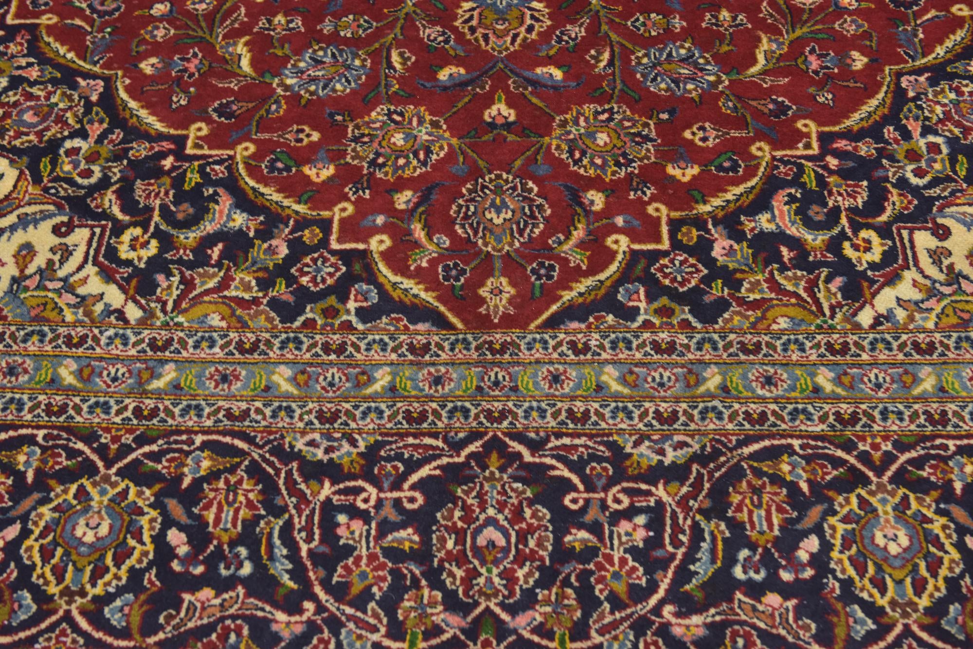 295cm x 405cm Hand Knotted Kashan Persian Wool Rug