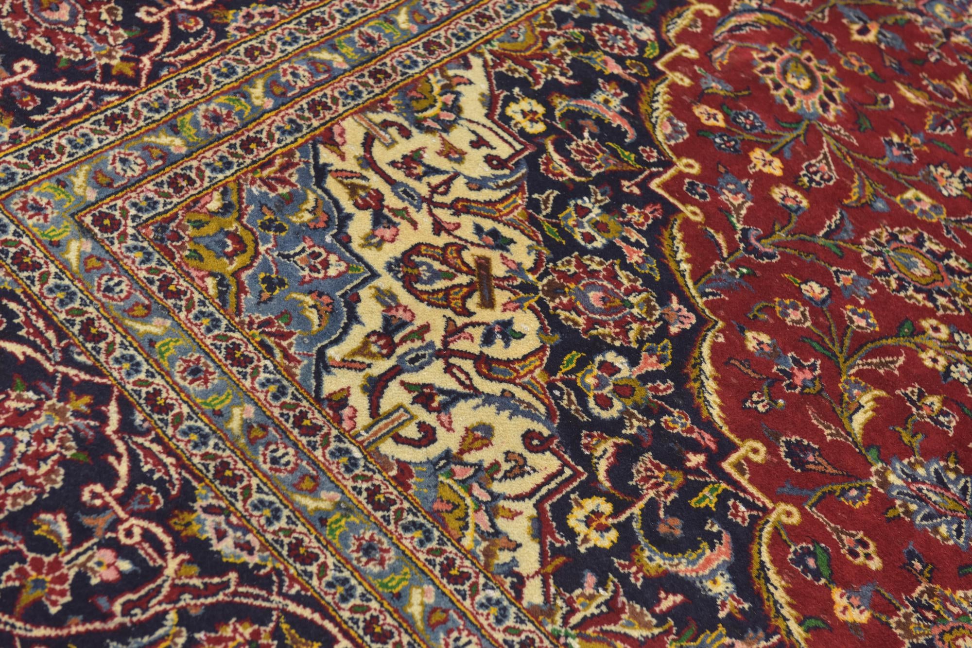 295cm x 405cm Hand Knotted Kashan Persian Wool Rug