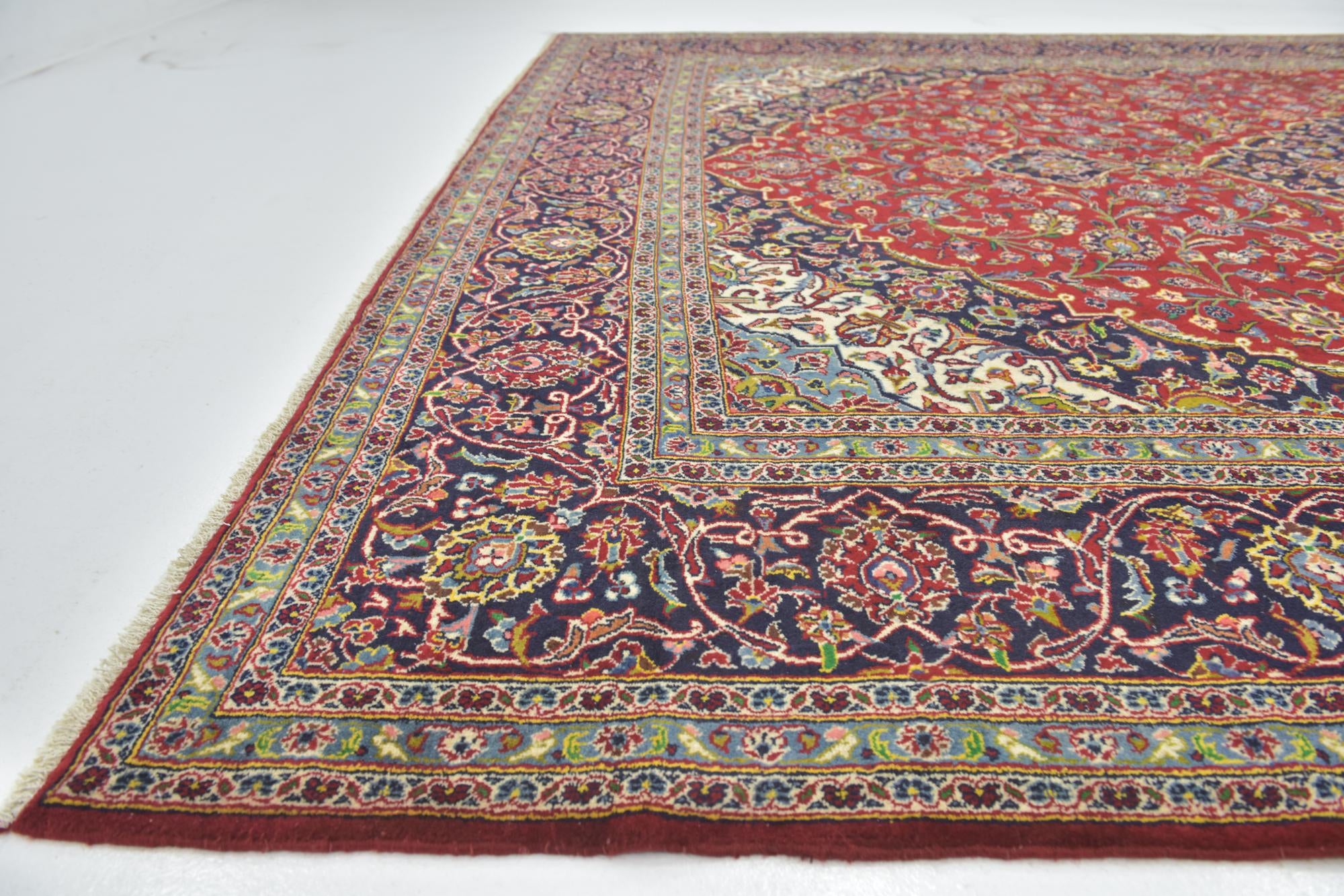 295cm x 405cm Hand Knotted Kashan Persian Wool Rug