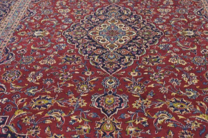 9' 9 x 13' 4 Hand Knotted Kashan Persian Wool Rug