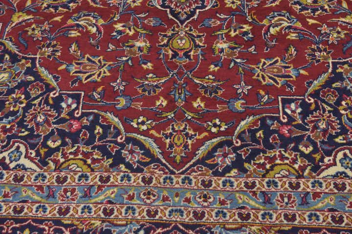 9' 9 x 13' 4 Hand Knotted Kashan Persian Wool Rug