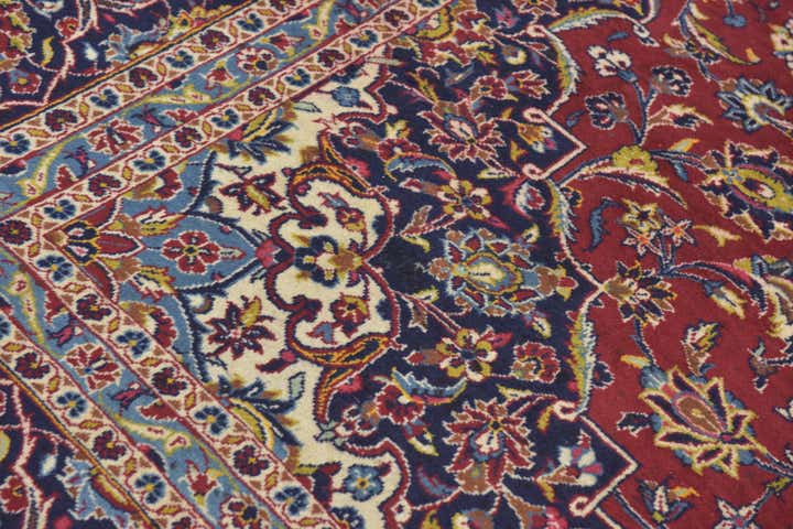 9' 9 x 13' 4 Hand Knotted Kashan Persian Wool Rug
