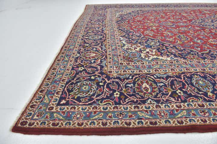 9' 9 x 13' 4 Hand Knotted Kashan Persian Wool Rug