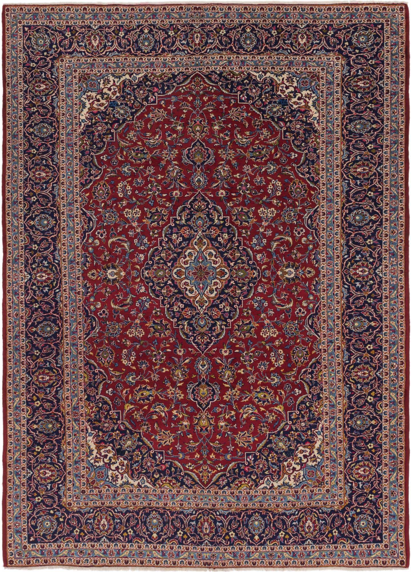 9' 9 x 13' 4 Hand Knotted Kashan Persian Wool Rug