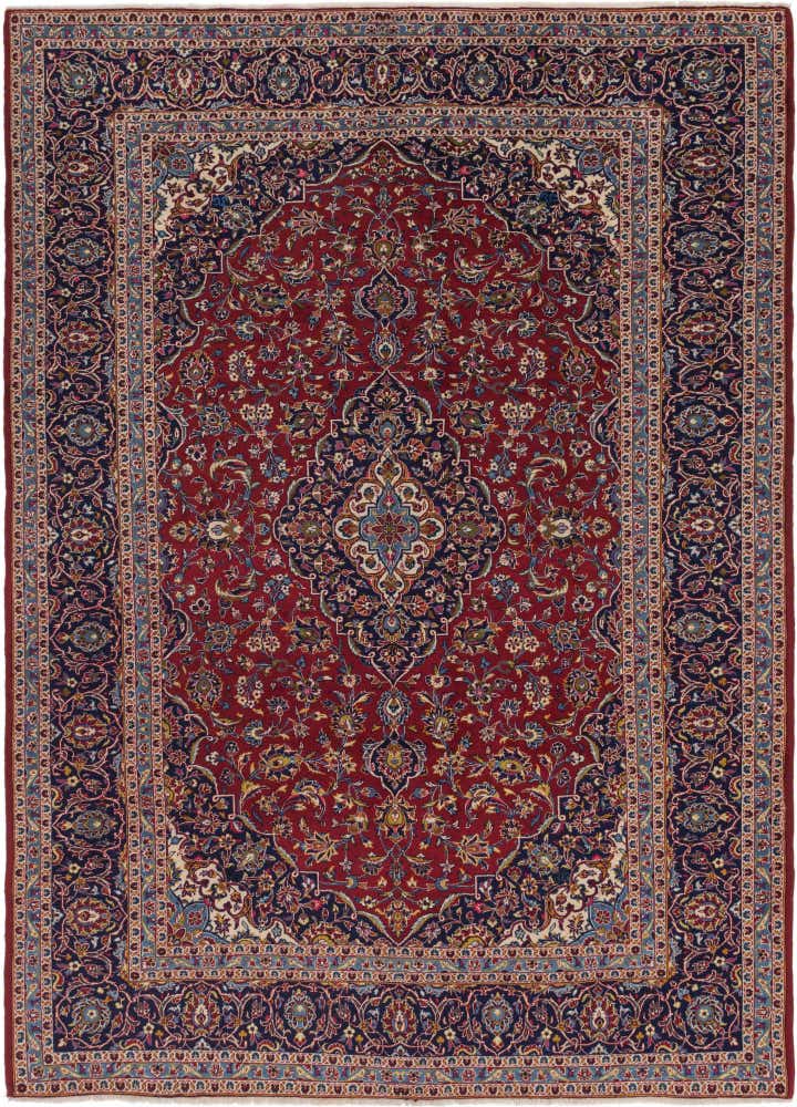 9' 9 x 13' 4 Hand Knotted Kashan Persian Wool Rug