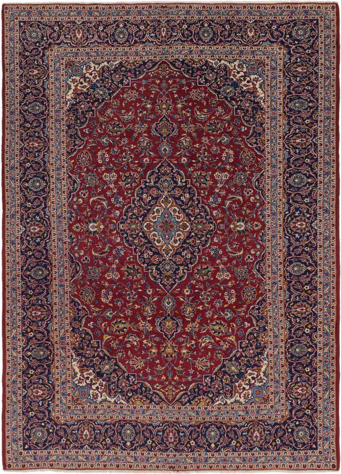 Detail image of 9' 9 x 13' 4 Hand Knotted Kashan Persian Wool Rug