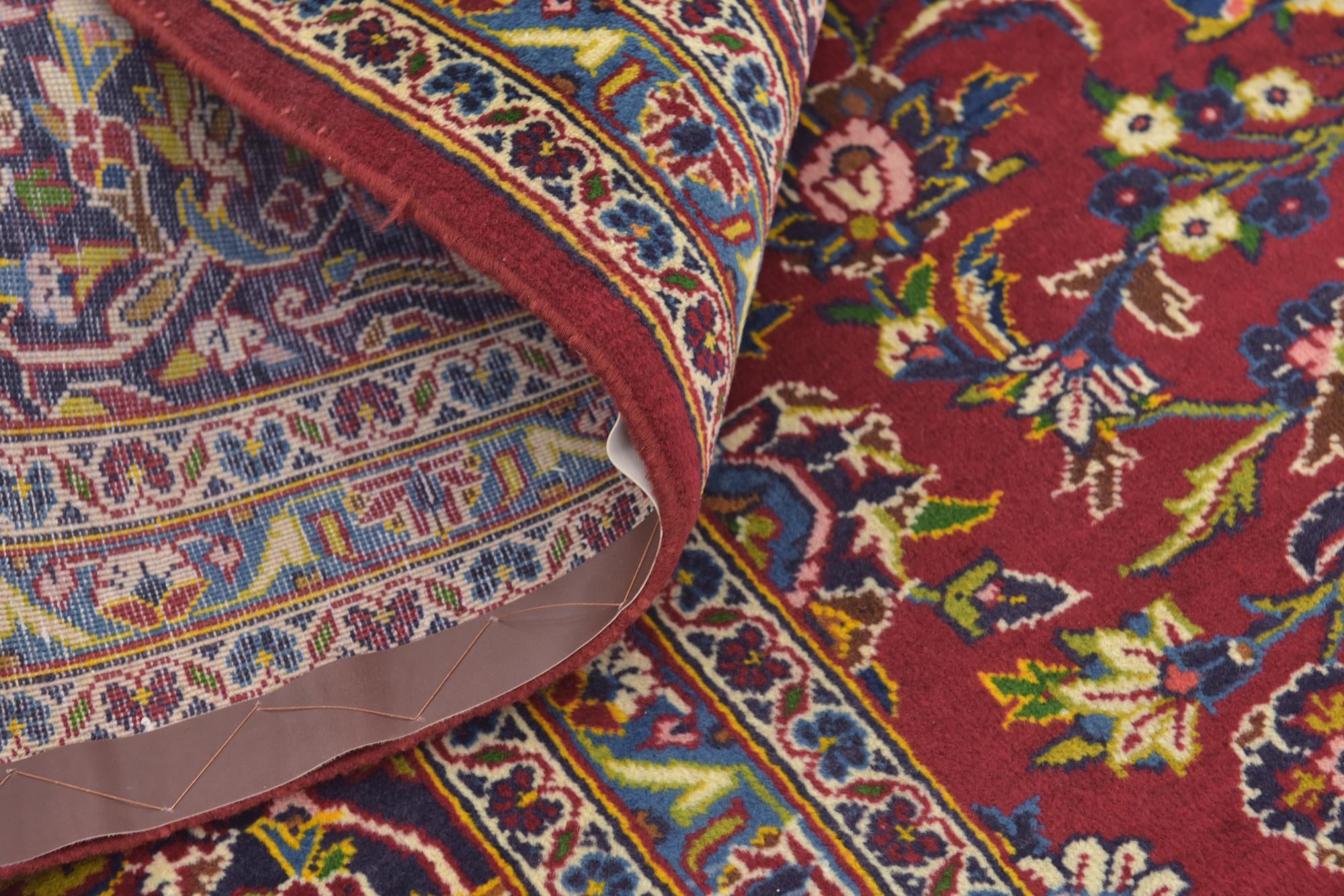 9' 8 x 12' 9 Hand Knotted Kashan Persian Wool Rug