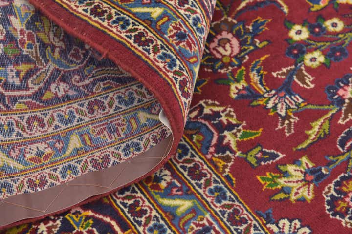 9' 8 x 12' 9 Hand Knotted Kashan Persian Wool Rug