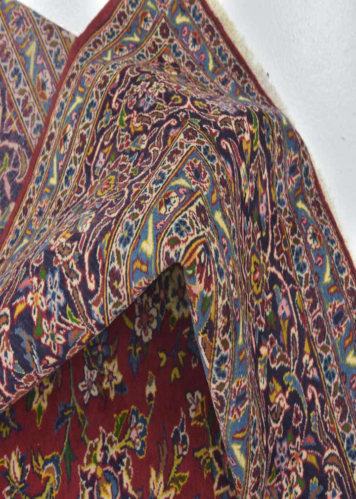 9' 8 x 12' 9 Hand Knotted Kashan Persian Wool Rug
