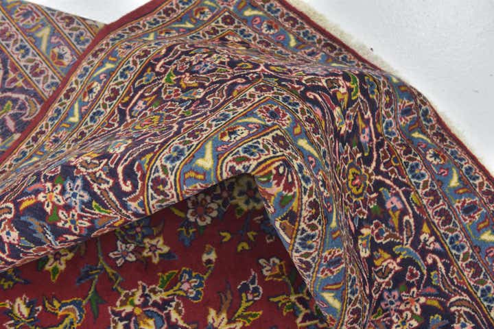 9' 8 x 12' 9 Hand Knotted Kashan Persian Wool Rug