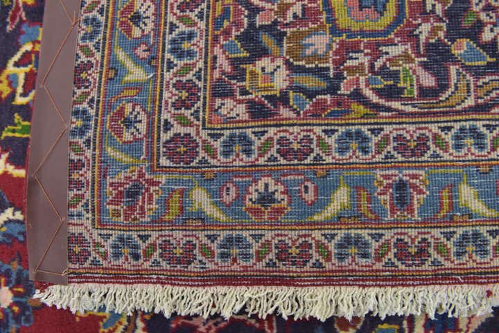 9' 8 x 12' 9 Hand Knotted Kashan Persian Wool Rug