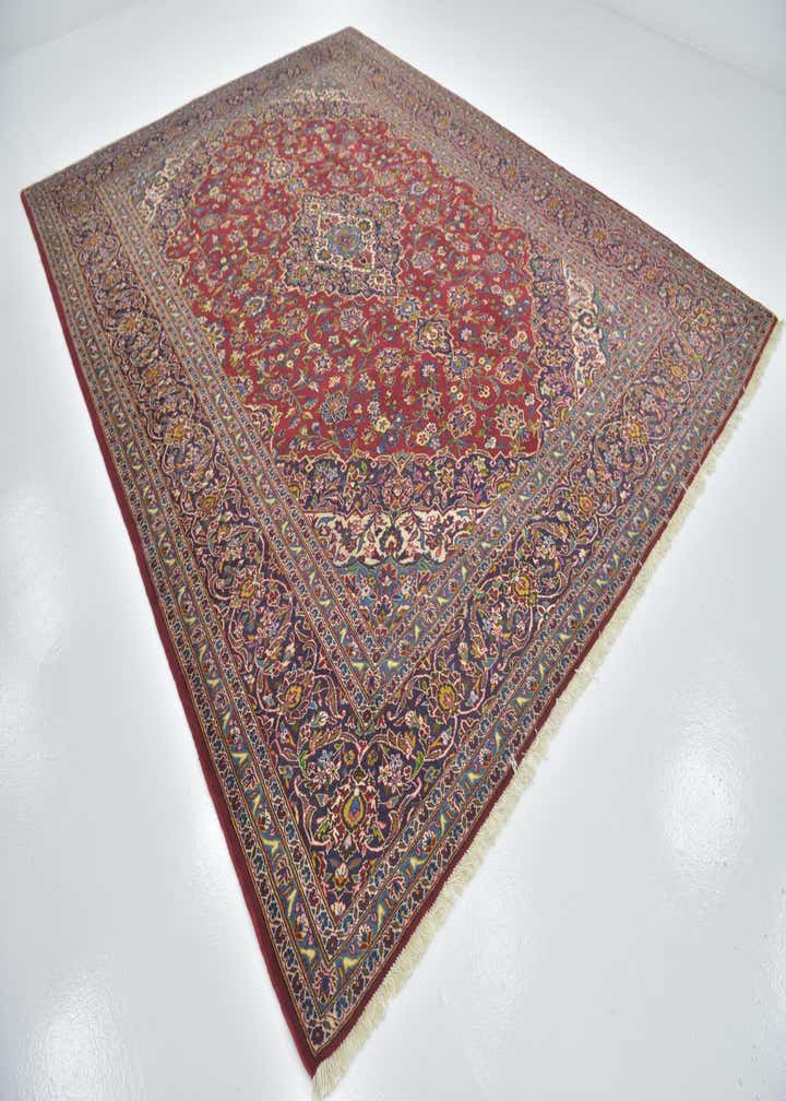 9' 8 x 12' 9 Hand Knotted Kashan Persian Wool Rug