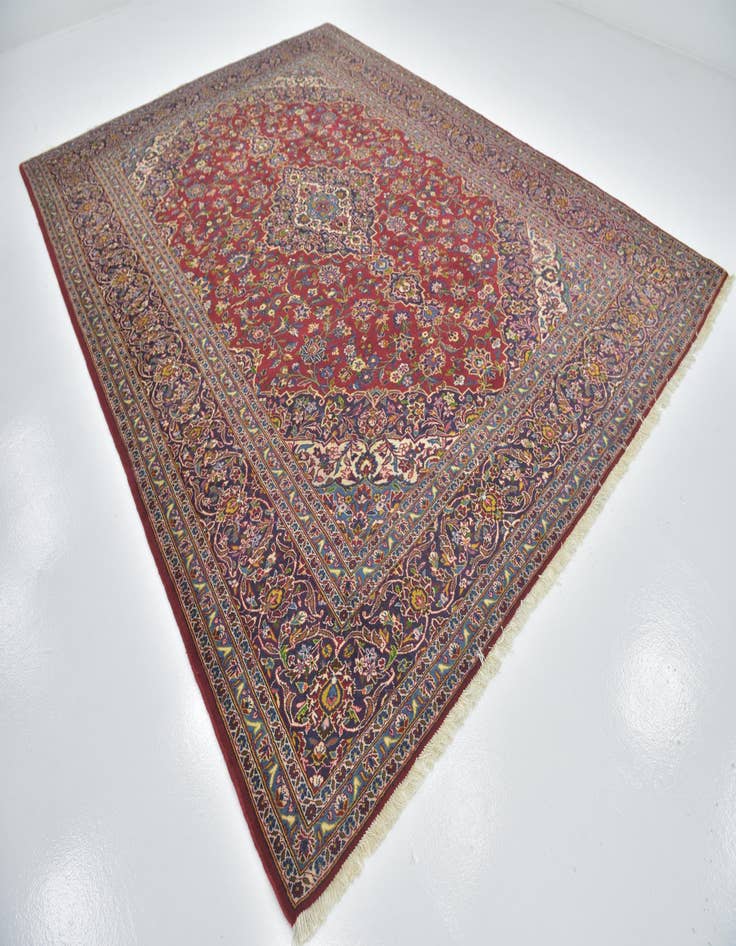 Detail image of 9' 8 x 12' 9 Hand Knotted Kashan Persian Wool Rug