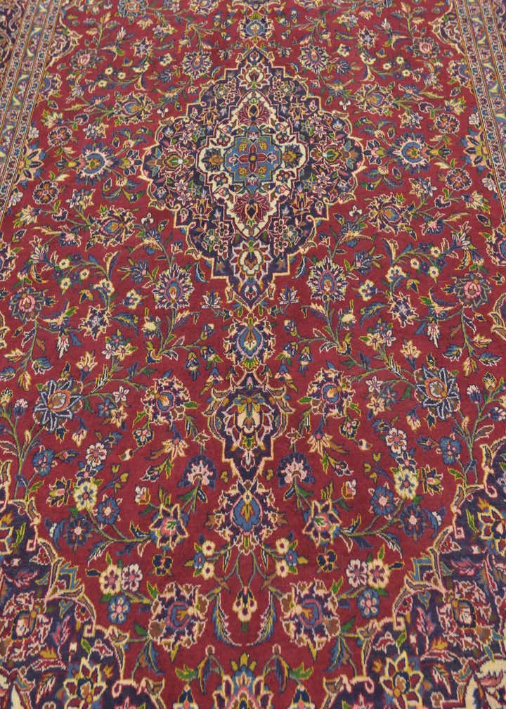 9' 8 x 12' 9 Hand Knotted Kashan Persian Wool Rug