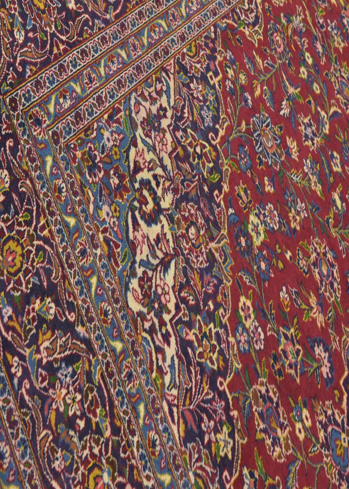 9' 8 x 12' 9 Hand Knotted Kashan Persian Wool Rug