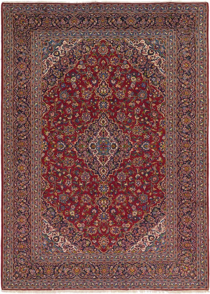 9' 8 x 12' 9 Hand Knotted Kashan Persian Wool Rug