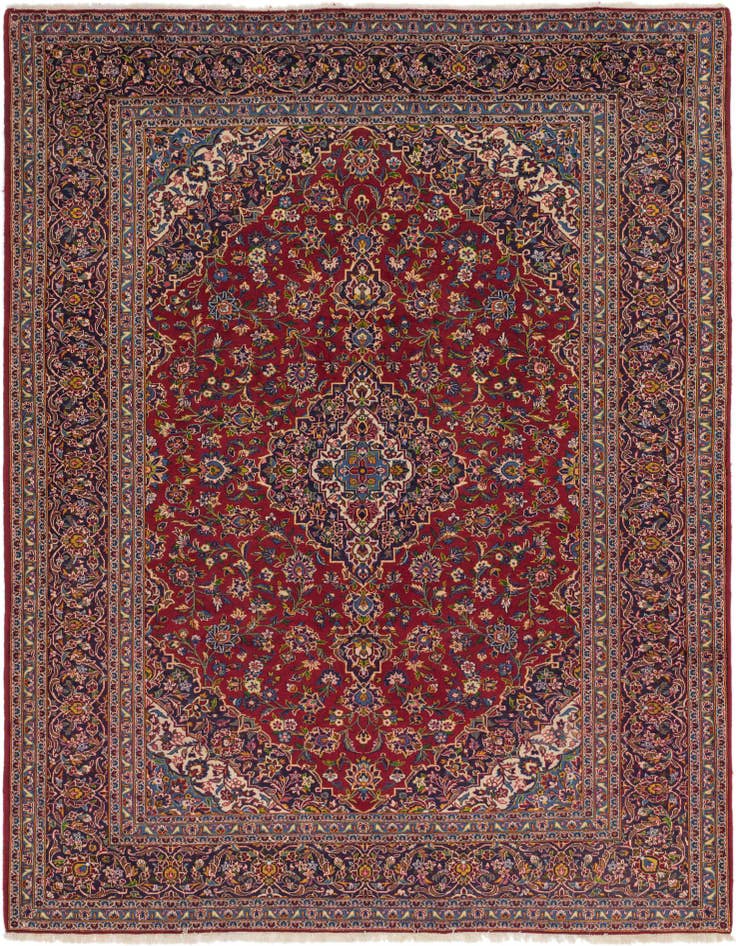 Detail image of 9' 8 x 12' 9 Hand Knotted Kashan Persian Wool Rug