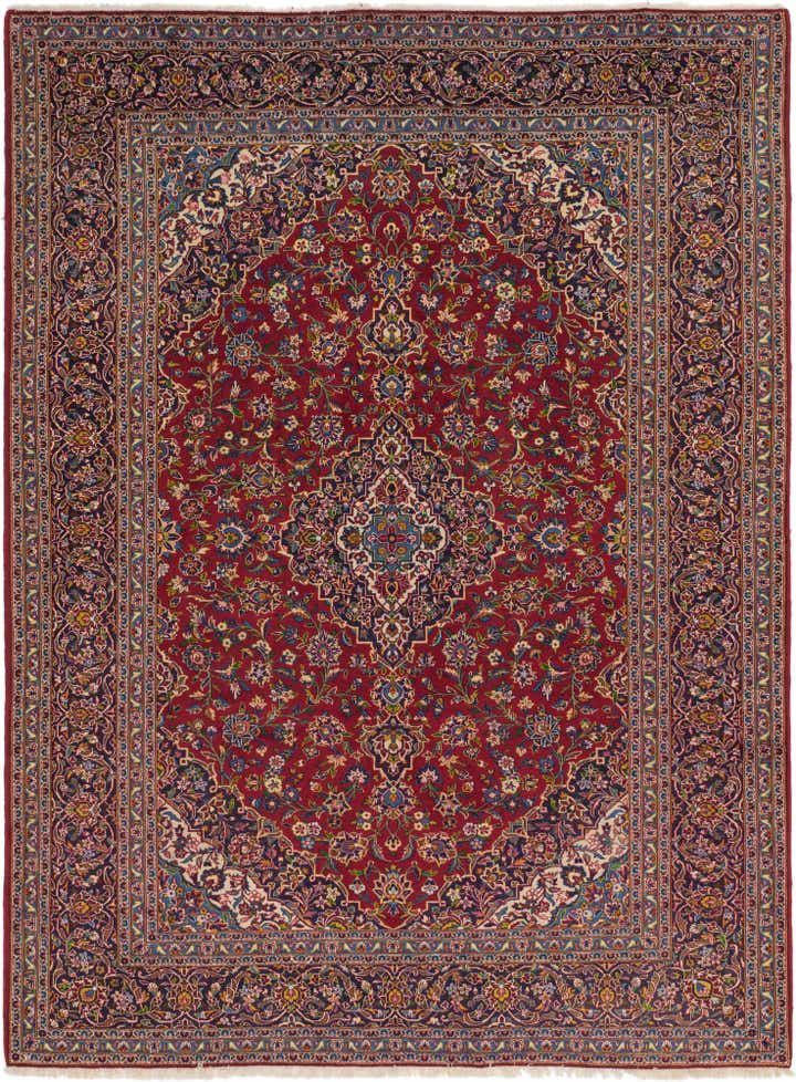 9' 8 x 12' 9 Hand Knotted Kashan Persian Wool Rug
