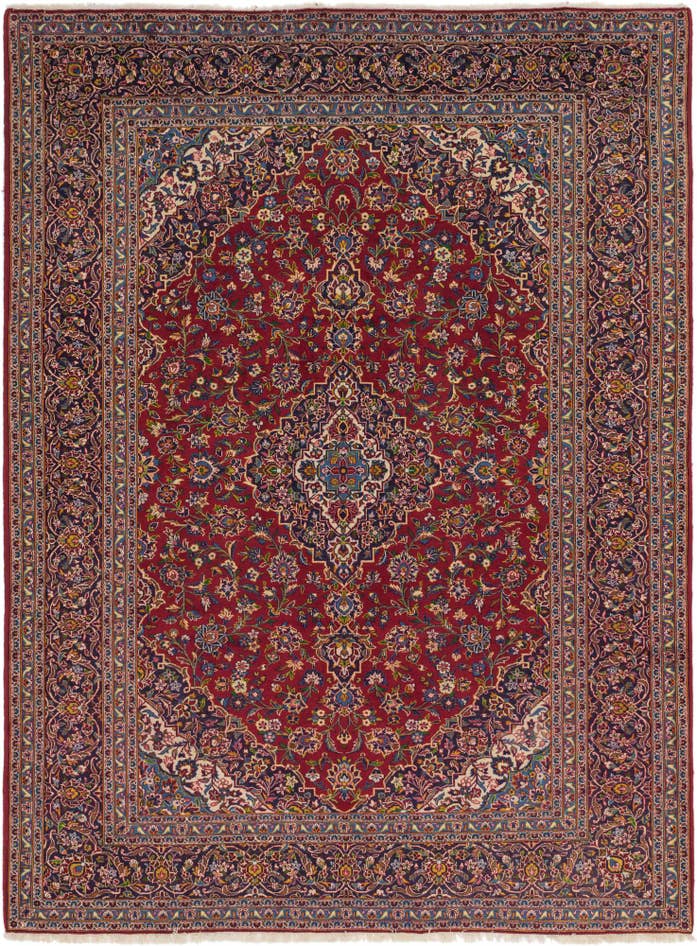 Detail image of 9' 8 x 12' 9 Hand Knotted Kashan Persian Wool Rug