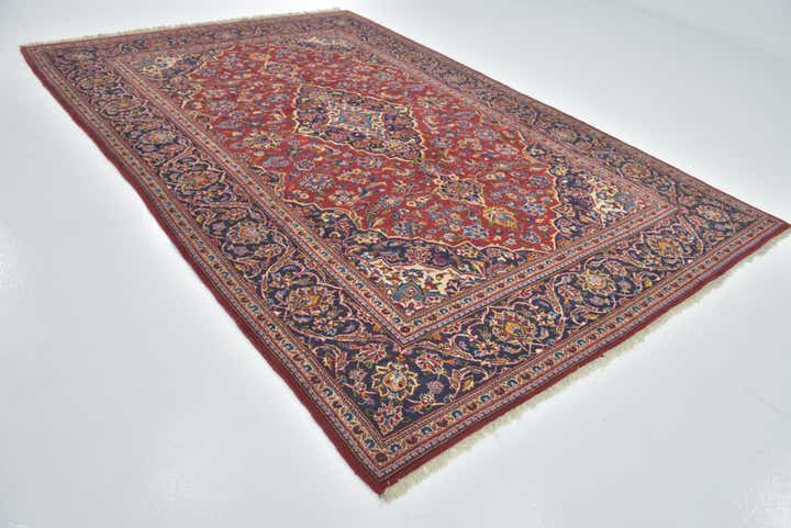 7' 2 x 10' 7 Hand Knotted Kashan Persian Wool Rug