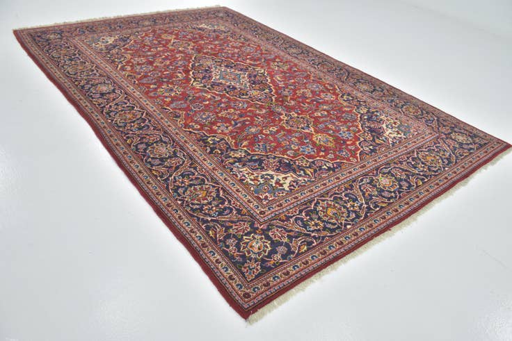 Detail image of 7' 2 x 10' 7 Hand Knotted Kashan Persian Wool Rug