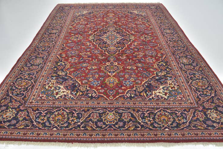 Detail image of 7' 2 x 10' 7 Hand Knotted Kashan Persian Wool Rug