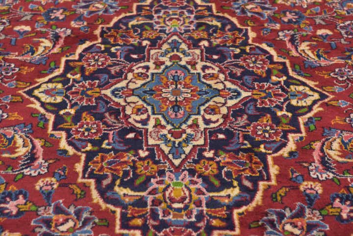 7' 2 x 10' 7 Hand Knotted Kashan Persian Wool Rug