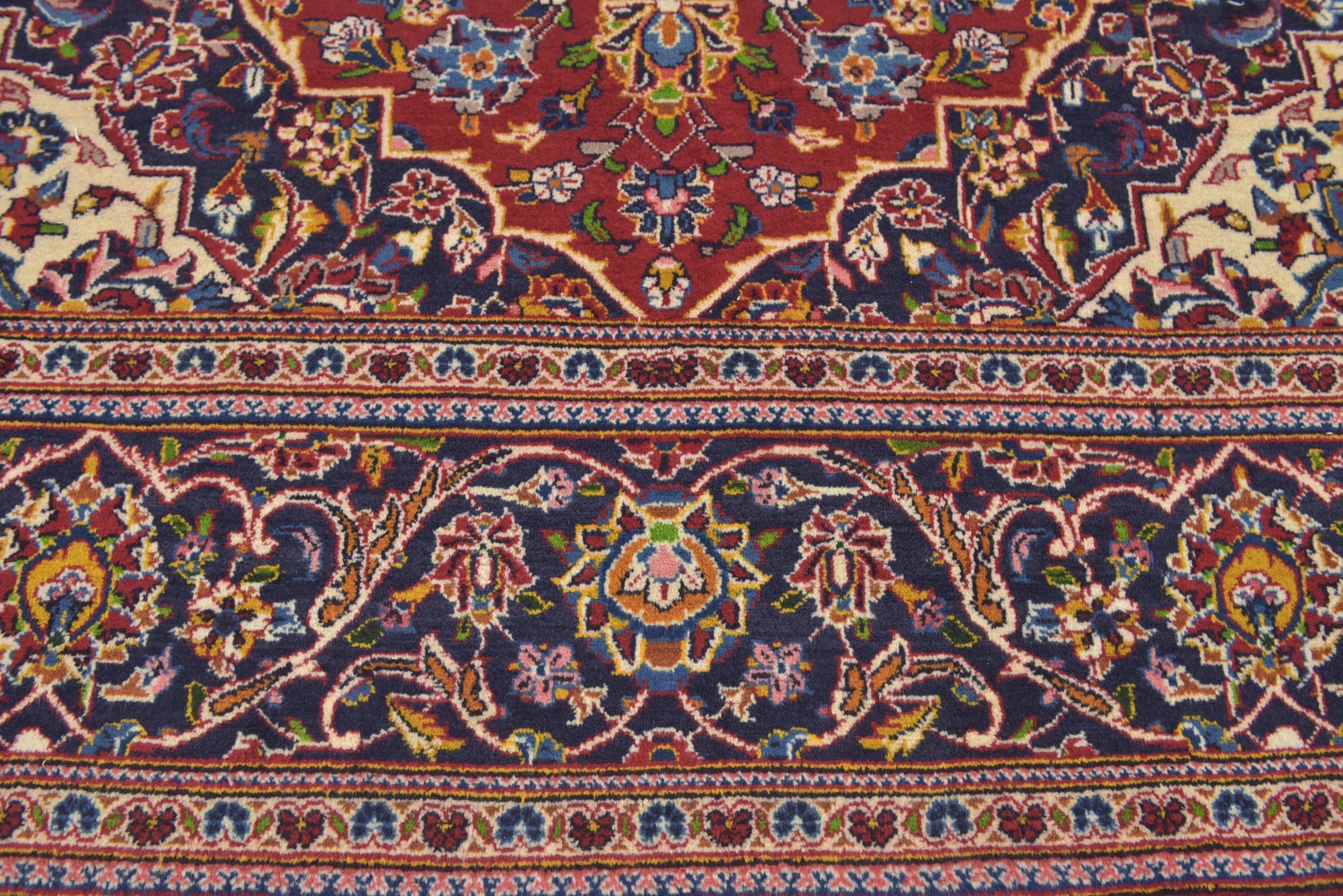 7' 2 x 10' 7 Hand Knotted Kashan Persian Wool Rug