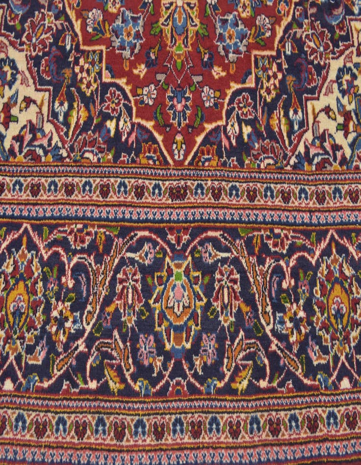 Detail image of 7' 2 x 10' 7 Hand Knotted Kashan Persian Wool Rug