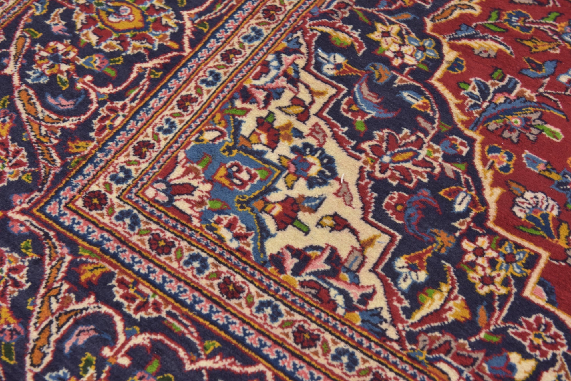 7' 2 x 10' 7 Hand Knotted Kashan Persian Wool Rug
