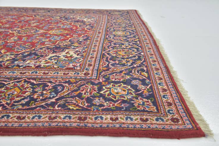 Detail image of 7' 2 x 10' 7 Hand Knotted Kashan Persian Wool Rug