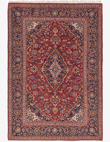 7' 2 x 10' 7 Hand Knotted Kashan Persian Wool Rug