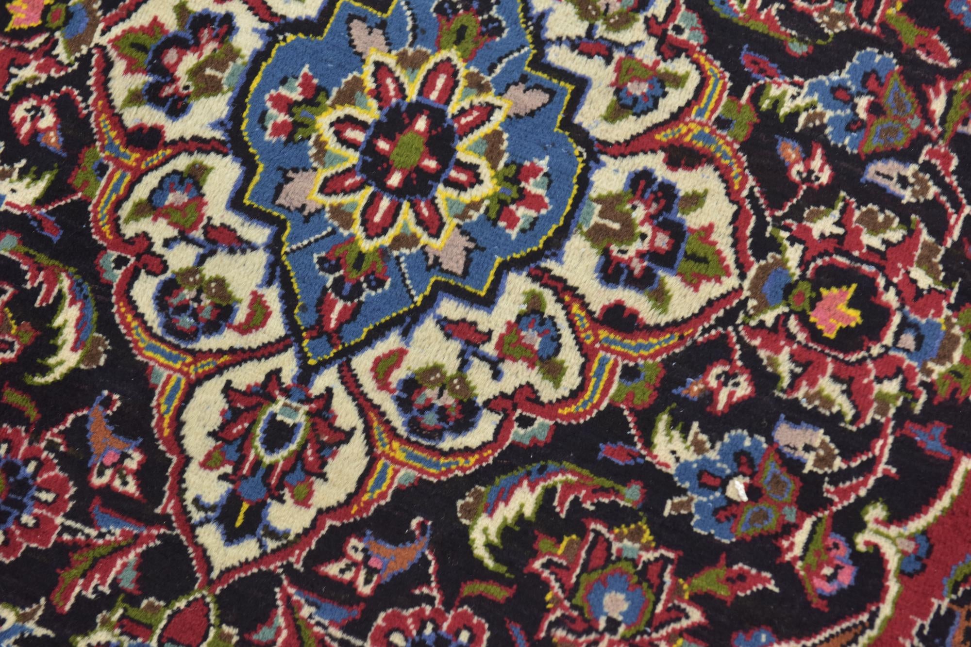 9' 9 x 13' Hand Knotted Kashan Persian Wool Rug