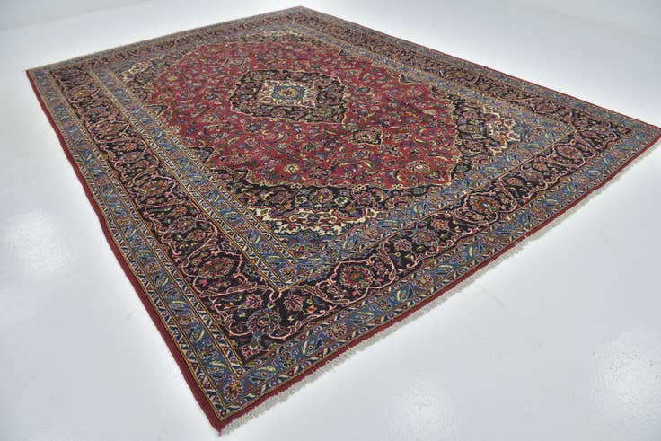 Detail image of 9' 9 x 13' Hand Knotted Kashan Persian Wool Rug