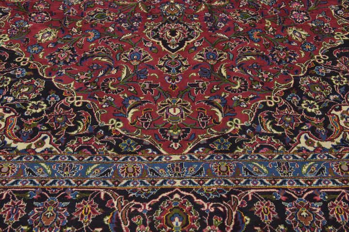 9' 9 x 13' Hand Knotted Kashan Persian Wool Rug