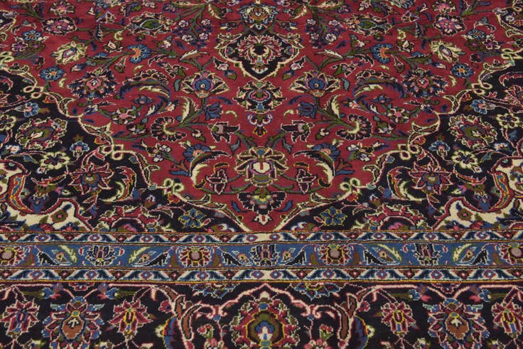 Detail image of 9' 9 x 13' Hand Knotted Kashan Persian Wool Rug