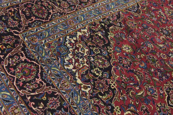 9' 9 x 13' Hand Knotted Kashan Persian Wool Rug
