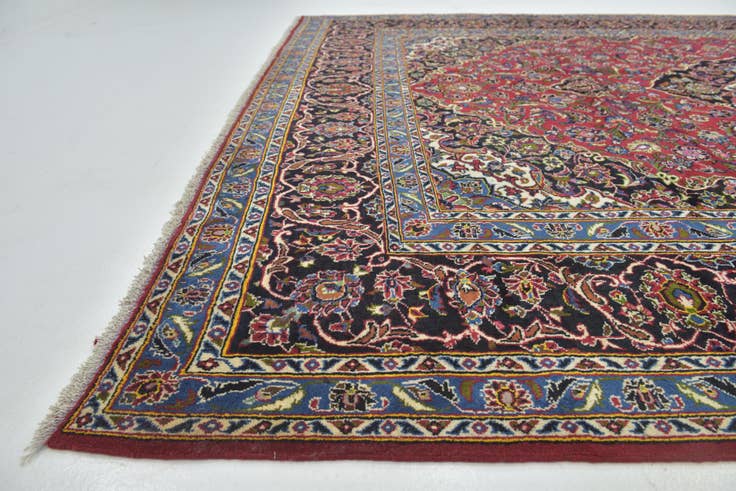 Detail image of 9' 9 x 13' Hand Knotted Kashan Persian Wool Rug